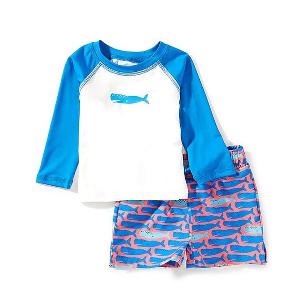 NWT Adventurewear 360 Baby Boys' Rashgaurd & Whale Swim Trunks Set Sz 18